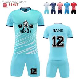 Collectable Men Football Jersey 2023 Child Soccer Sports Uniforms Customised Short Seve Maillot De Equipment Play Ball Sportswear Kits Q231118