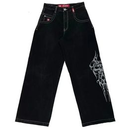 JNCO Jeans Y2K Mens Hip Hop Dice Graphic Embroidered Baggy Jeans Retro Blue Pants Harajuku Gothic High Waisted Wide Trousers e5