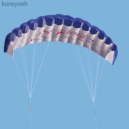 Kite Accessories Rainbow parachute Outdoor Fun Dual Line Stunt Parafoil Sports Beach Kite kid funny toy shocker Education toys Skydiving toyL231118