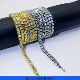 hip hop necklace for mens gold chain iced out cuban chains Tennis Chain 5mm Diamond Jewellery Alloy Electroplated Cuban Chain Necklace