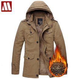 Men's Jackets Fashion Men's Fleece Overcoat Thickening Faux Fur Winter Coat Parka Mens Super Warm Greatcoat Cotton Jacket Asia S-6XL D069 231118