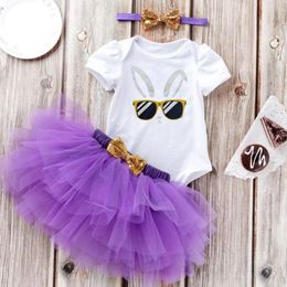 Clothing Sets Cute Easter Shirt Born Baby Girl Clothes Ear T Sunglasses Set Funny Bodysuit M