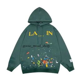 2023 Lanvin Hoodie Men's Hoodies & Sweatshirts Designer Classic Fashion Tide Loose and Versatile Splash-ink Graffiti Printed714 861 648 645