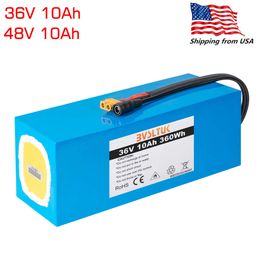 EScooter Ebike Battery Pack 36V 48V 10Ah Waterproof Lithium Batteries 250W 350w 500W 750W Scooter Bicycle Motor Power Supply