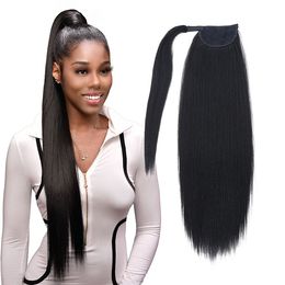 Synthetic Ponytail Hair Extension 28inches Clip in Hairpiece Wrap Around Pigtail Long Soft Pony Tail Fake Hair