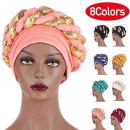 Beanies Latest Selling Women Headtie Gele Turban Cap Nigerian Head-Wrap African Auto C X6Y9 Beanie/Skull Caps