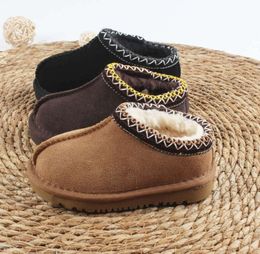 Kids Toddler Tasman Slippers uggies braid Tazz sandals Baby Shoes Chestnut Fur Slides Sheepskin Shearling Classic Ultra Mini Boot Winter Mules australia DF393