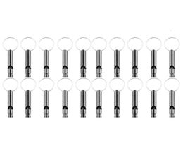 20 Pack Aluminum Whistle Sports Emergency Survival Whistles with Key ChainBlack7012667