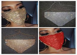 Women Metal Shiny Diamond Face Mask Bling Bling Rhinestone Masks Sexy night Club Party mask Festival Carnival Wild Jewellery Mask3574665