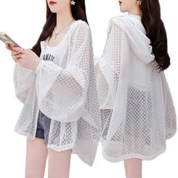 Sunscreen clothing Sun Protection Clothing Women's Fashion Thin Hooded Jacket 2023 New Summer Loose Casual Anti-UV Sunscreen Shirt Tops Female P230418