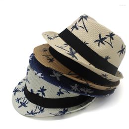 Berets Print Jazz Caps Hats For Men Women Children Fashion Fedora Straw Fitted Campaniform Boys Girls Beach Sunhat