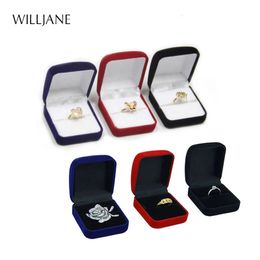 10PC Jewellery Boxes Wholesale Ring Packaging Box Black Velvet Jewellery Display Storage Folding Box Wedding Ring Valentine's Day Gift Organiser 231118