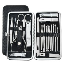 Nail Clippers 19pcsset Pruning Cutting Pliers Set Single Groove Pedicure Inflammation Dead Skin Clipper Tool Home 230417