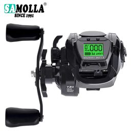 Fly Fishing Reels2 large LED screen electronic bait fishing reel highspeed 72 1 10kg salt resistant casting roller wheel 231117