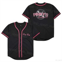 Moive Pinkys Baseball Jerseys Record Shop Next Friday Black Pinky's College University Pure Cotton Breathable Cooperstown Cool Base Vintage Embroidery Uniform