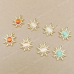 10pcs Sun Charms for Jewelry Making Supplies Bulk Findings Phone Earring Pendant Necklace Accessories Diy Craft Metal Materials Fashion JewelryCharms