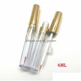 Packing Bottles 4Ml 2.5Ml Portable Lipgloss Plastic Bottle Containers Empty Gold Tube Eyeliner Eyelash Container Mini Lip Gl Dhgarden Dhpql