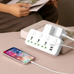 Smart Power Plugs Converter British European American Thai and Australian standard plug pin row socket with typec charging 231117