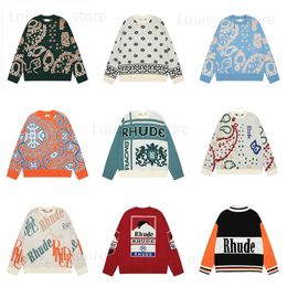 Men's Sweaters Streetwear High Street Paisley Embroidery Casual Clothing Loose Cotton Tops Pullover Sweatshirt Sweater For Men T231118