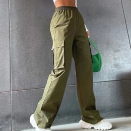 Women's Pants Capris Women Casual Baggy Wide Leg Sweatpants Fashion Vintage Chic Solid Pocket Trousers Y2K Loose Streetwear Joggers Cargo Pants 230418