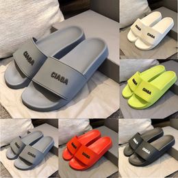 Designer Sandals Mens Women Writing Casual Red Grey Black White Blue hoes Fashion Slide Rubber Slide Flat platform Ladies Flip Flops Men Sandal Home Shoes