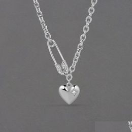 Pendant Necklaces Sterling Sier Necklace For Women Clip Heart Shape O Chain Chocker Chirstamas Gift Fashion Trendy Fine Jelw Dhgarden Ot4Hf