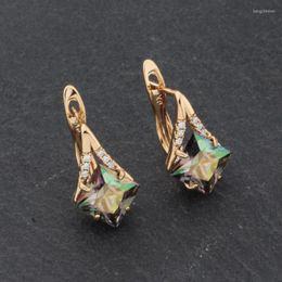 Dangle Earrings 2023 Trendy Jewellery Vintage Gold Colour Square For Women Wedding Fashion