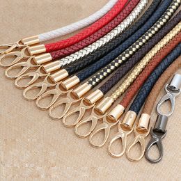 Bag Parts Accessories 2pcs PU Leather Braided Rope Handles for Handbag Shoulder Bag Strap Handmade Bag DIY Accessories Alloy Metal Hook Buckle KZ0346 230418