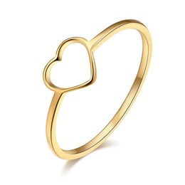 Band Rings Stainless Steel Luckyoverflow Ring Best Friend New Fashion Gold Colour Heart Shaped Wedding Rings For Woman Jewelr Dhgarden Otc8Y