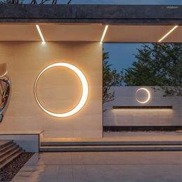 Wall Lamp Outdoor Waterproof Villa Indoor 85-265V Patio Garden Exterior Moon Ball Courtyard Crescent Porch Light Decorate