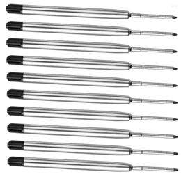 10Pcs 1mm Black Ink Gel Refill Metal Rollerball Pen Students Gift Drawing Painting Marker Office School Supplies Pens