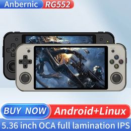 Portable Game Players Original RG552 Handheld Console Dual Systems Android Linux 5 36 INCH IPS Touch Screen Built In 48000 Games 231117