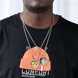 Chains Round Memory Medallions Custom Po Pendant Necklace For Men Hip Hop Jewelry Large Medium Small Size Zircon Chain Gift