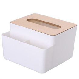 Tissue Boxes & Napkins Fashion Designer Tissue Box Wooden Er Toilet Paper Solid Wood Napkin Holder Case Simple Stylish Home Car Dispen Dhtlf