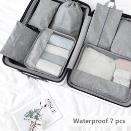 Storage Bags 7Pcs/6pcs Travel Set Home Organiser For Clothes Underwear Shoe Suitcase Luggage Packing Cube Tidy Pouch