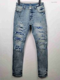 Luxury Jeans High Waisted Long Skinny Blue Letter Destroy Quilt Ripped Straight Cut Hole Designer Designers Clothes