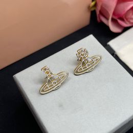 Fashion Women Designer Brand Stud Earrings Luxury Jewellery Planet Earing Metal Pearl Saturn Gold Earring cjeweler Woman orecchini yu