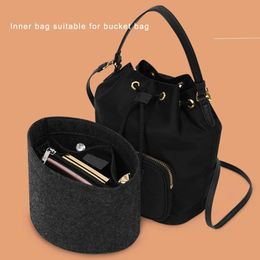 Cosmetic Bags Cases T-H Storage Bag Organise Insert Storages Bag Fits For Luxury Bucket Bag Liner Felt Cloth Travel Storage Organiser Cosmetic Bags 231118