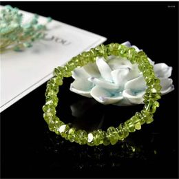 Strand Genuine 8mm Natural Peridot Olivine Crystal Irregular Bead Stretch Bracelets For Women Female Drop