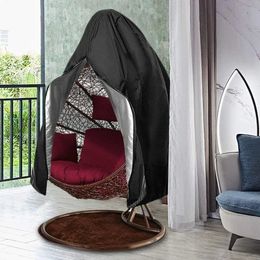 Chair Covers Black Patio Chair Cover Egg Swing Chair Waterproof Dust Cover Protector with Zipper Protective Case Outdoor Hanging Chair Cover 231117