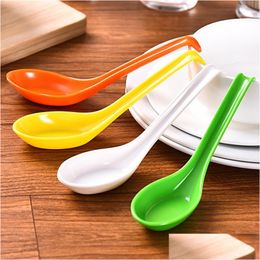 Spoons New Arrival Colorf Hook Spoon Melamine Bowl Soup Honey Porridge Tableware Factory Wholesale Lx449 Drop Delivery Home Garden K Dhzmw