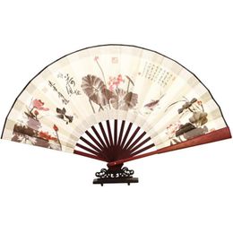 Party Favour Party Favour Landscape Silk Folding Fan Chinese Style Bamboo Wood Summer Portable Wedding Gift 10 Inch Drop Delivery Home G Dh0Su