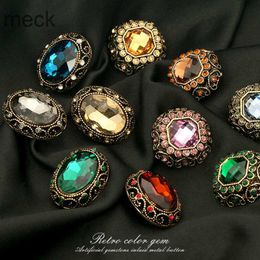 Button Hair Clips Barrettes 6pcs Decorative Square Metal Diamond Vintage Gold Gemstone Buttons for Clothing Sweater Cardigan Crafts Sewing 23mm Jewellery Coat