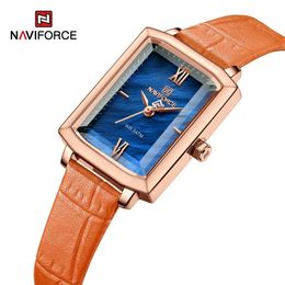 Other Watches NAVIFORCE Waterproof Wristwatch Luxury Microfibe Bracelet Women's Watch Simple Casual Ladies Clock Girlfriend Gift Montre Femme 231118