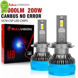 New 80000LM 200W H7 Canbus Car Headlights Bulbs H1 H4 HB3 9005 HB4 9006 H11 9012 LED 6000K 5570 CSP Auto Lamp for VW Ford