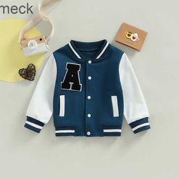 Coat Children baseball jackets for boys baby girls outerwear letter pattern long sleeve buttons front coat spring autumn children clothes