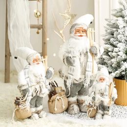 Christmas Decorations 60cm Large Santa Claus Merry Christmas Decorations for Home Happy Year Fabric Knitting Clothes Doll Window Decor 231117