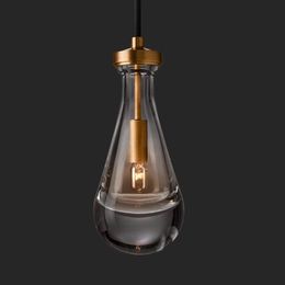 Chandeliers Modern Light Luxury All-bronze Crystal Chandelier Creative Restaurant Bedside Lamp Hall Water Drop Can Be Customised