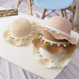 2023 Summer Korean version children's sunscreen hat straw hat sun visor hat princess hat foldable beach hat fisherman's hat