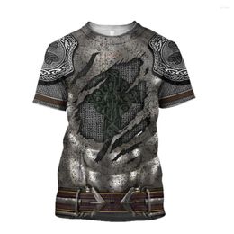 Men's T Shirts Armour Knight Warrior Chainmail 3D Printed Women For Men Summer Casual Tees Short Sleeve T-shirts Cosplay Costumes 02